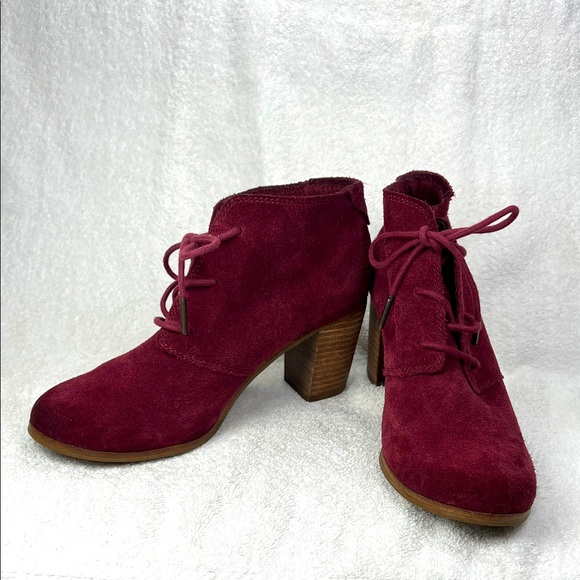 Toms Shoes - Toms Burgundy Suede Ankle Boots